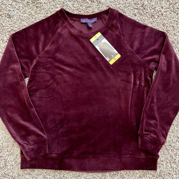 Gloria Vanderbilt Women’s Super Soft Long Sleeves Velour Top, Size S (New) - Picture 1 of 7